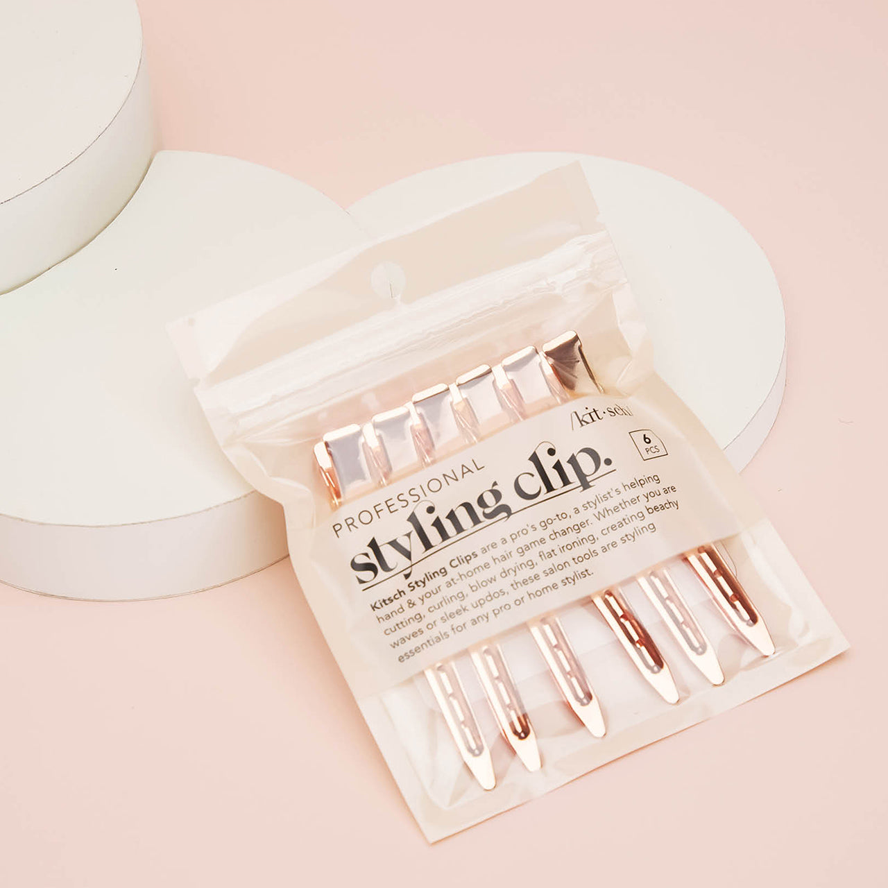 Rose Gold Styling Hair Clips 6pc Set