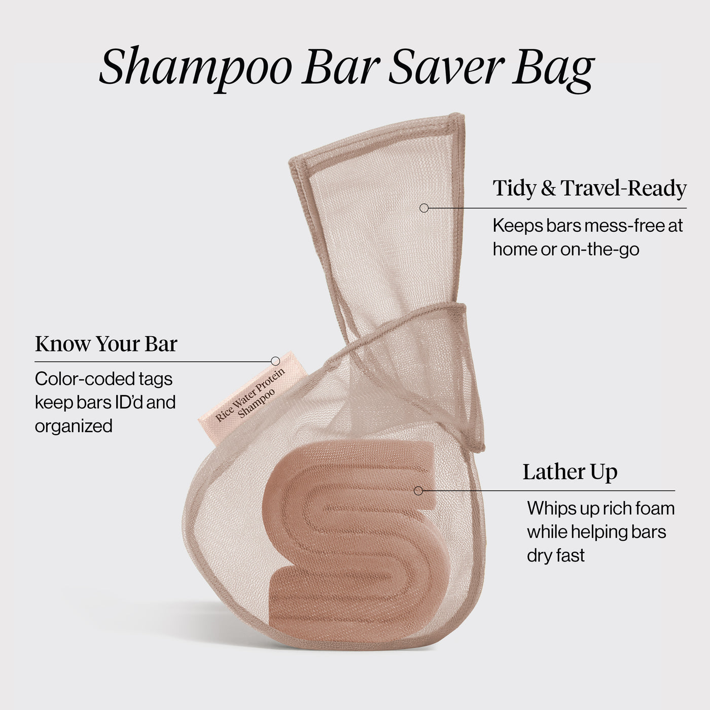 Rice Water Protein Shampoo Bar Saver Bag