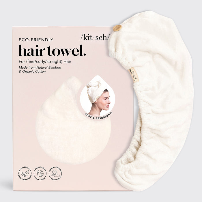 Organic Bamboo Hair Towel - White