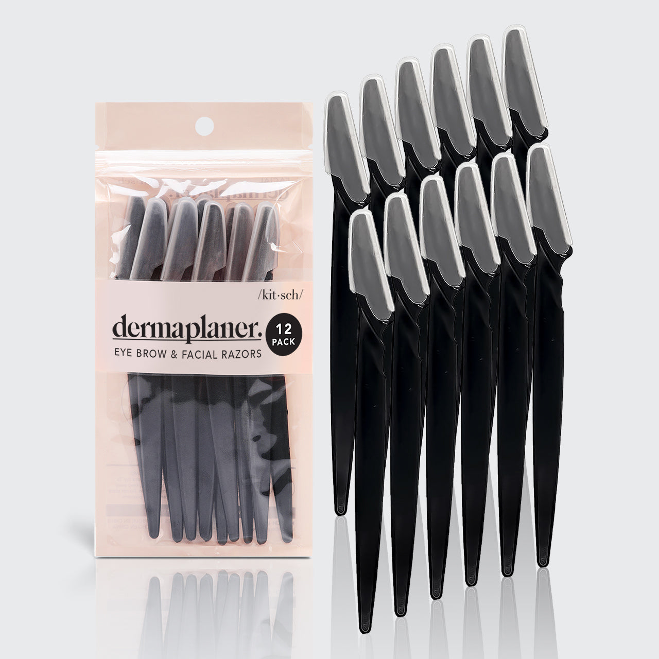 Recycled Plastic Dermaplaners 12pc Set- Black