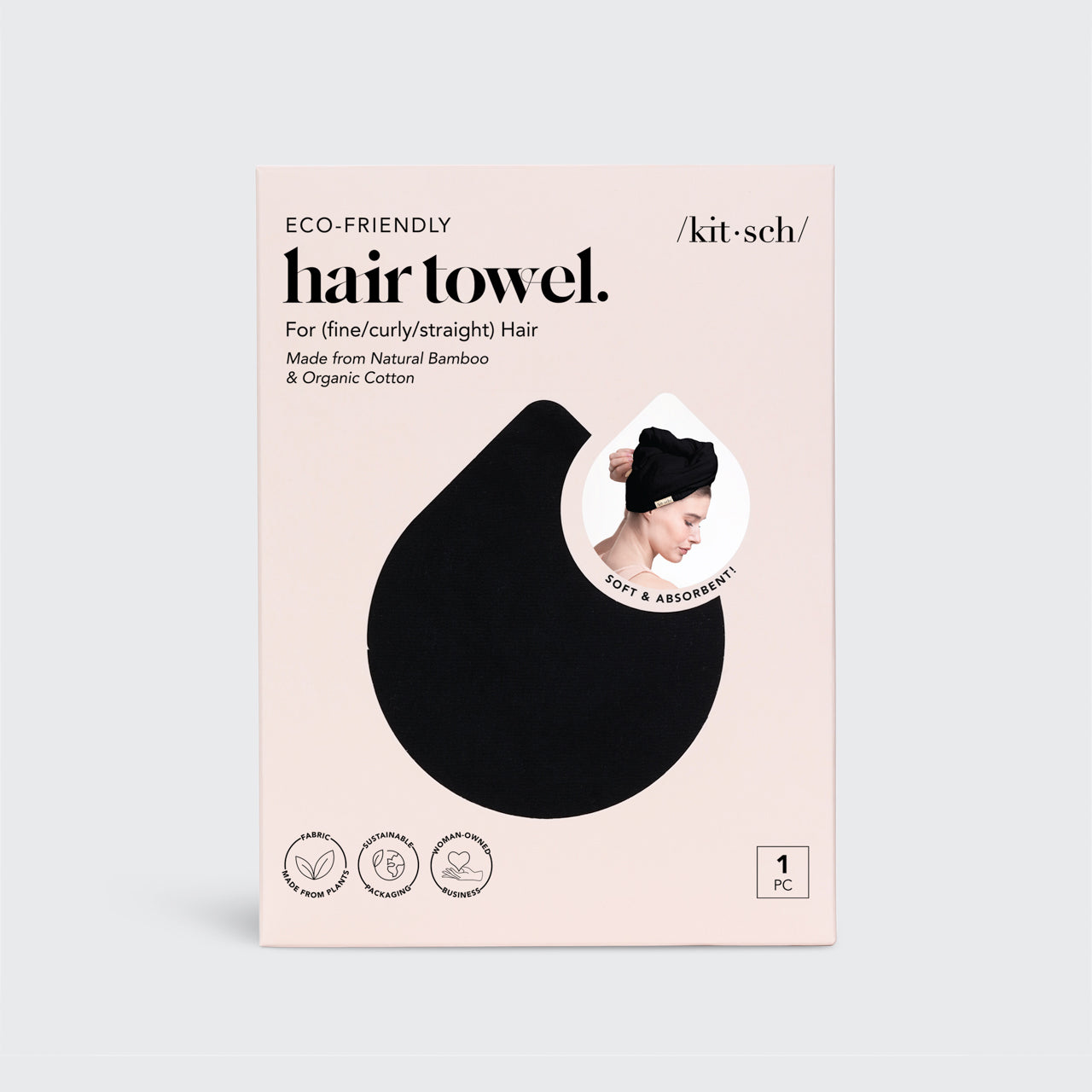 Microfiber Hair Towel - Black