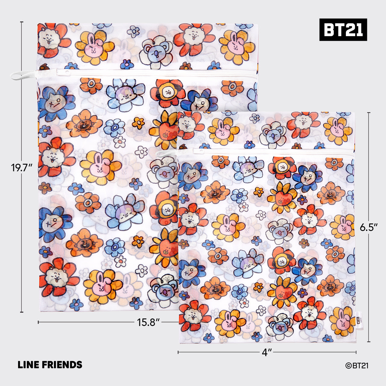 Kitsch x BT21 Wash Bags 2pc Set in UNIVERSTAR