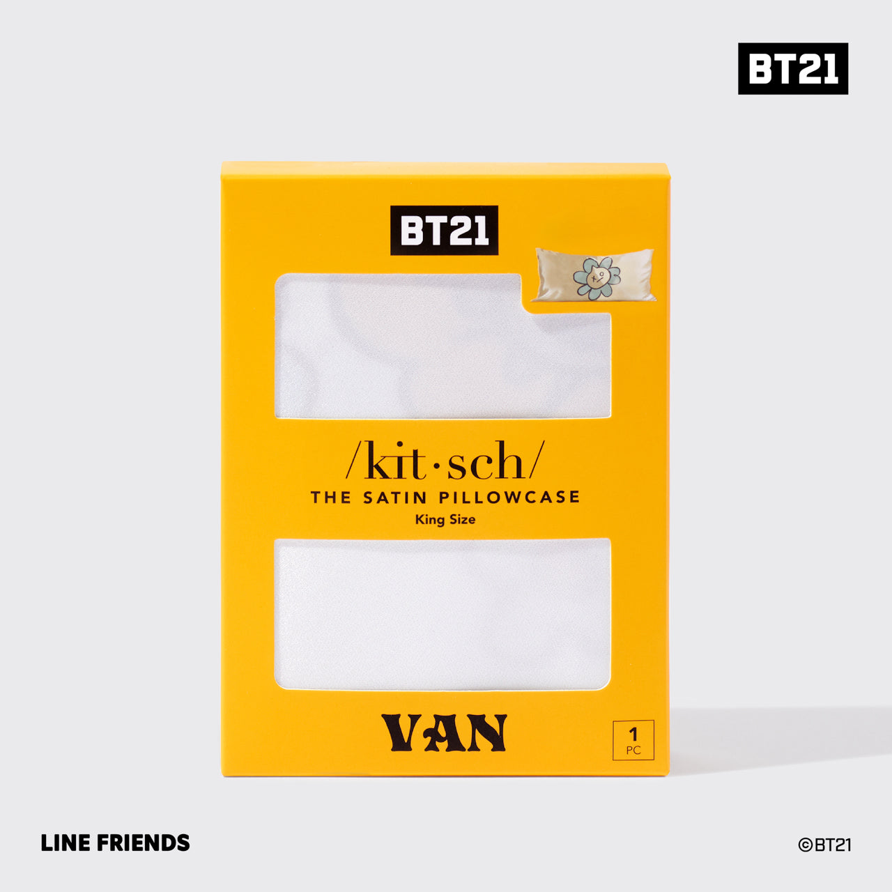Kitsch x BT21 Satin Pillowcase in VAN - King