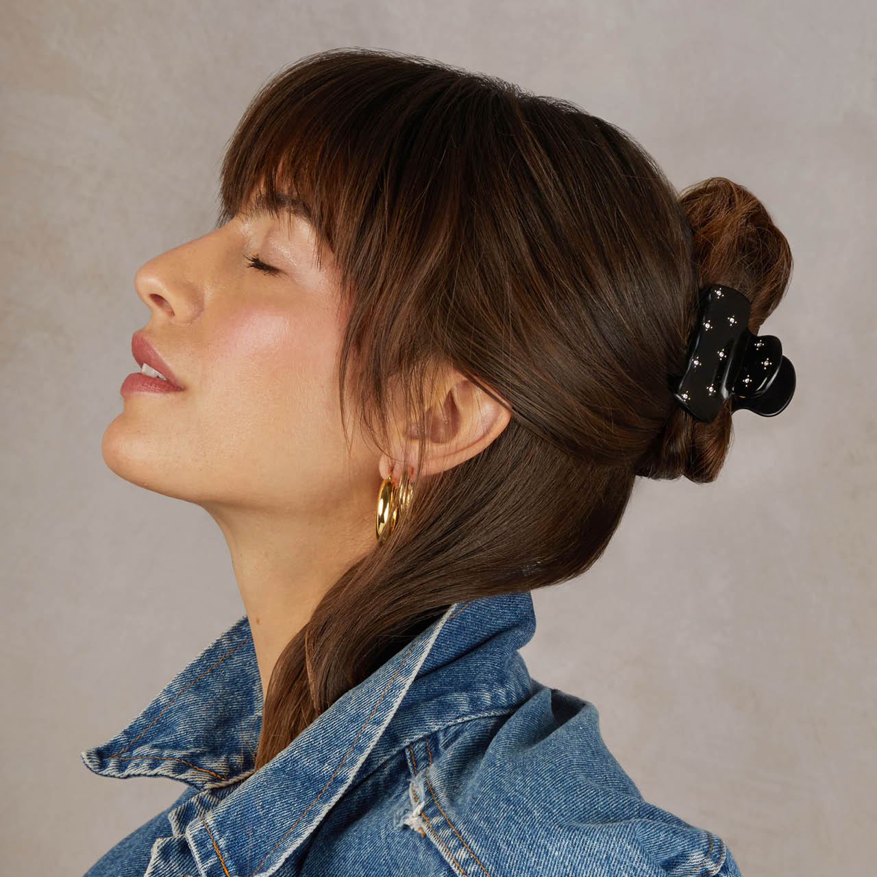 Black Rhinestone Cloud Claw Clip