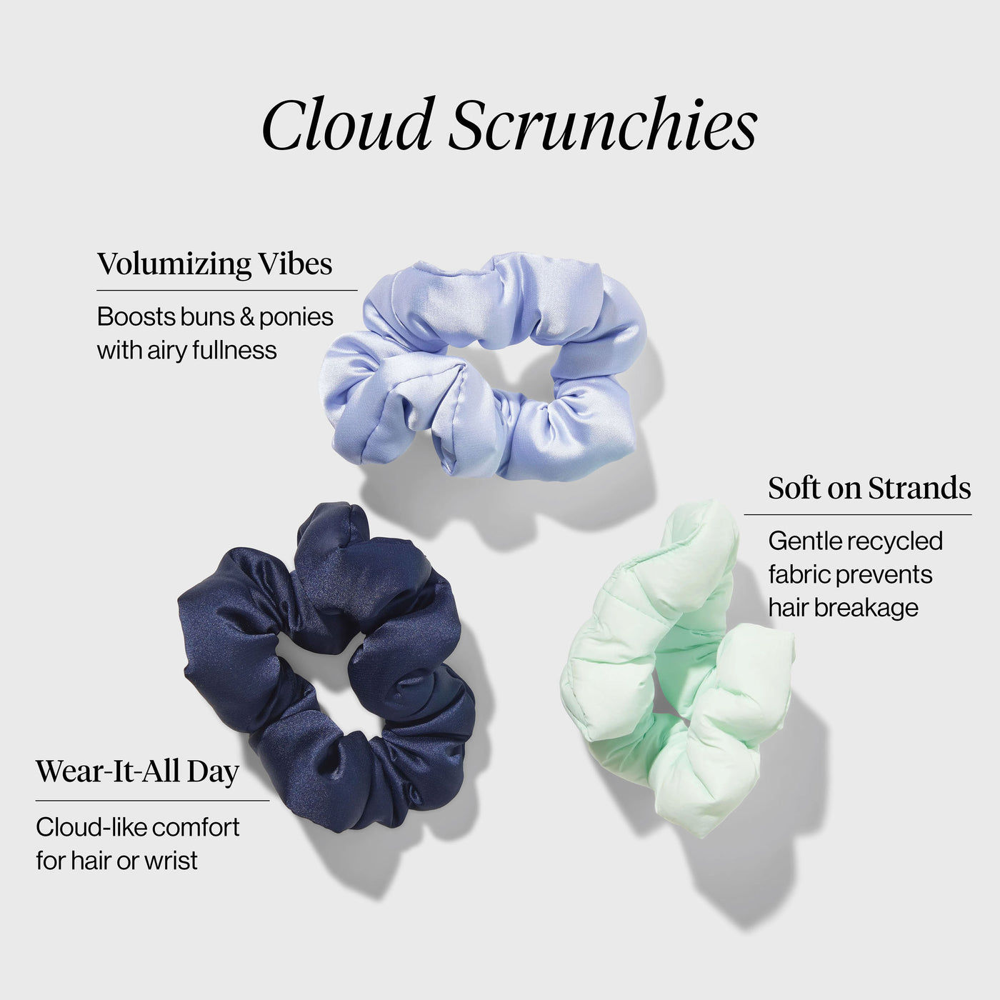 Garden Bouquet Cloud Scrunchies 3pc Set