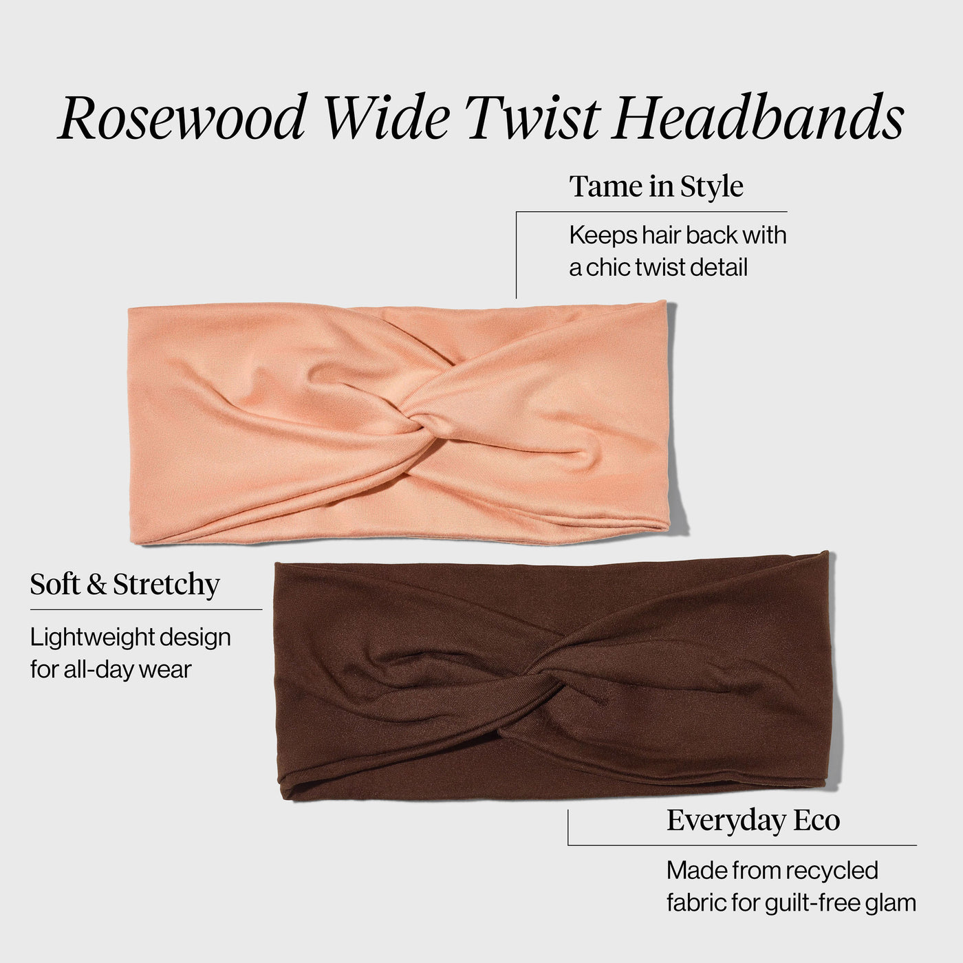 Rosewood Wide Twist Headbands 2pc Set