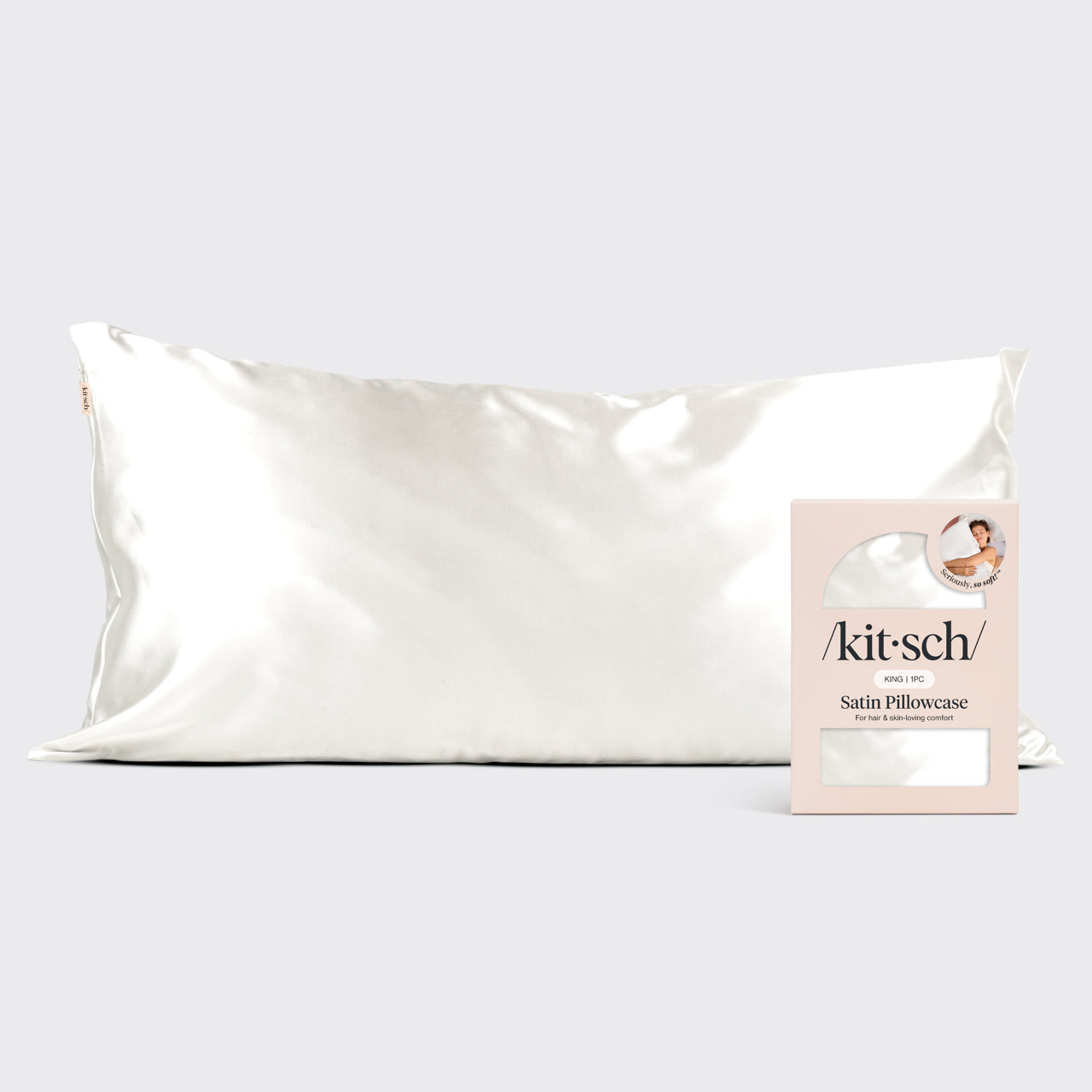Satin Pillowcase in Ivory - King