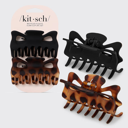 & Tort Claw Clips 2pc Set Large