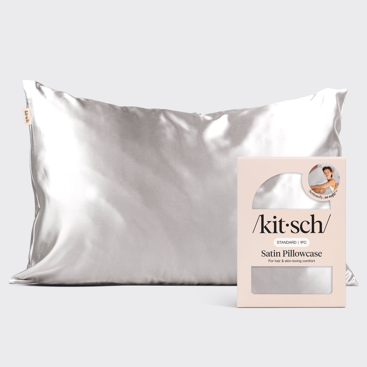 Satin Pillowcase in Silver