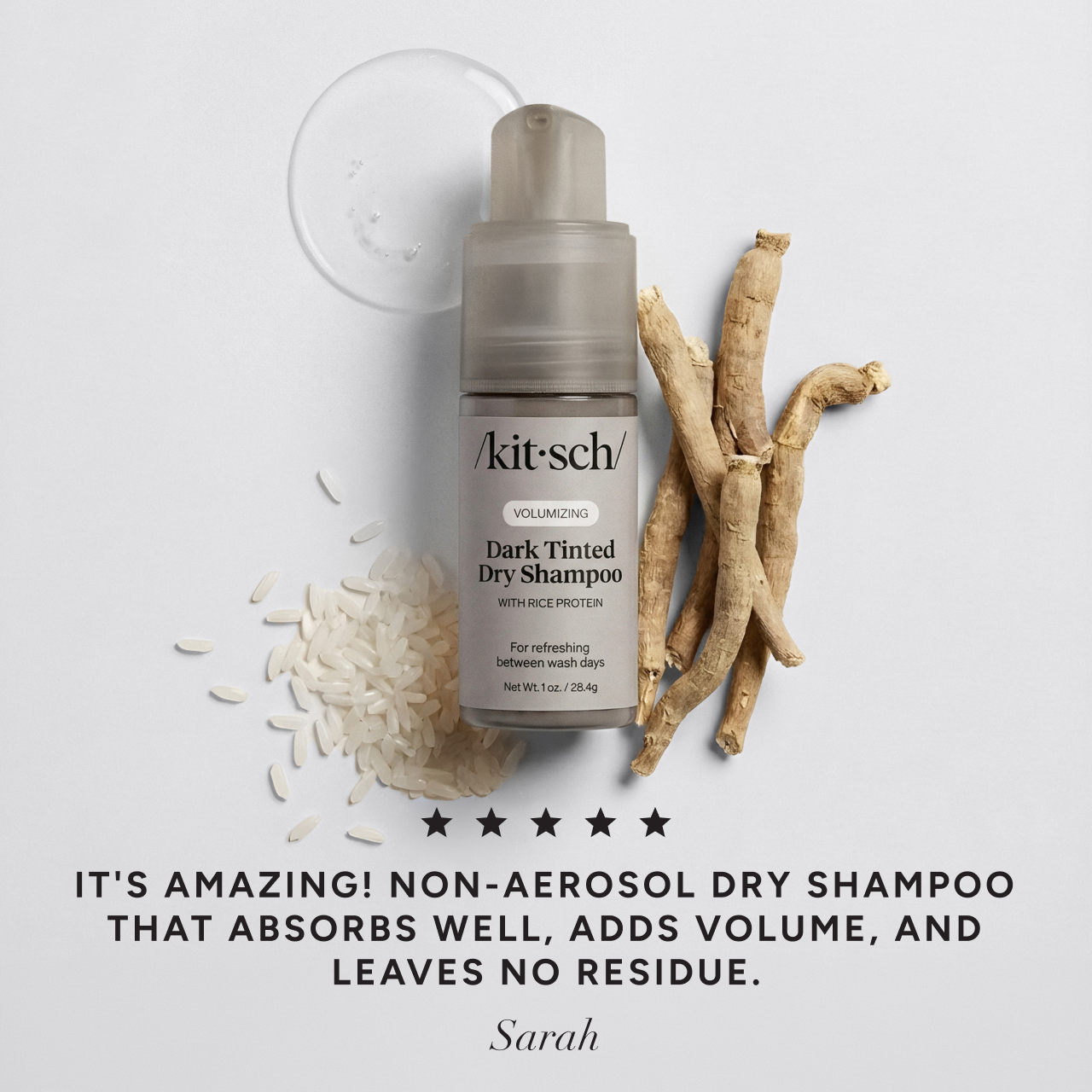 Volumizing Rice Protein Dry Shampoo - Dark Tinted 1 oz