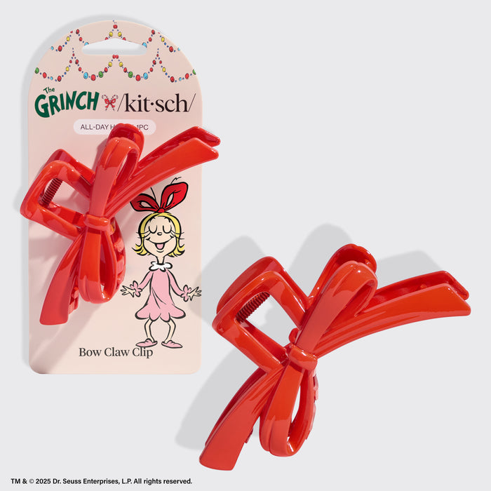 The Grinch x Kitsch Red Bow Claw Clip