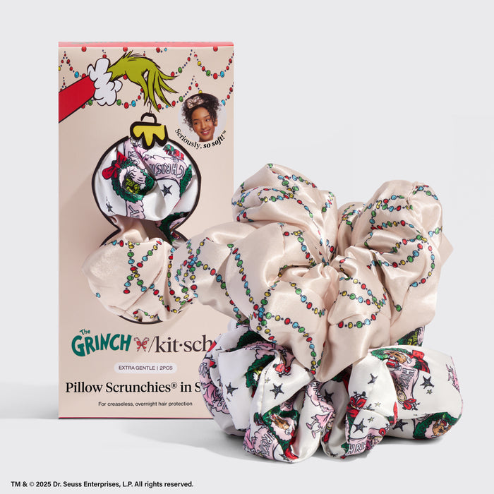 The Grinch x Kitsch Satin Pillow Scrunchies® in Cindy Lou Who