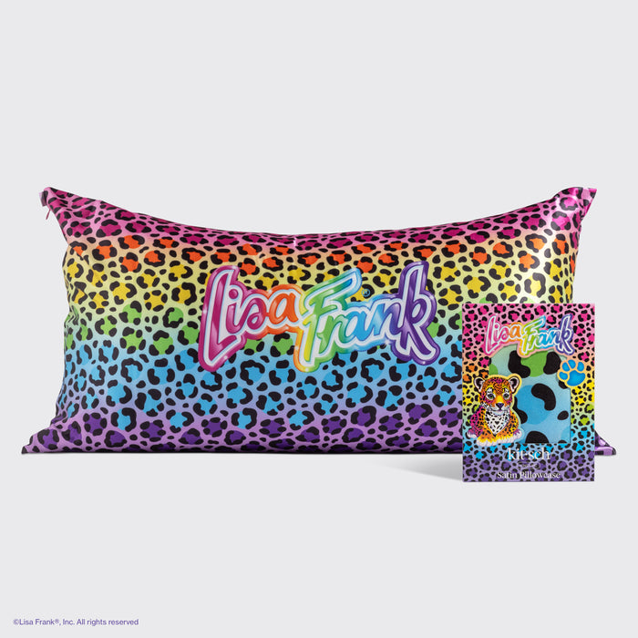 Lisa Frank x Kitsch King Satin Pillowcase in Rainbow Leopard - King