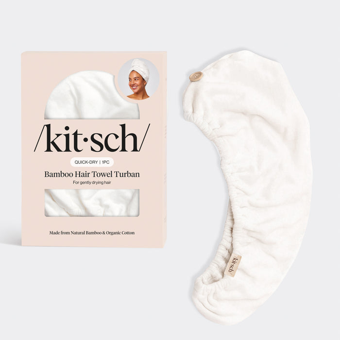 Organic Bamboo Hair Towel - White