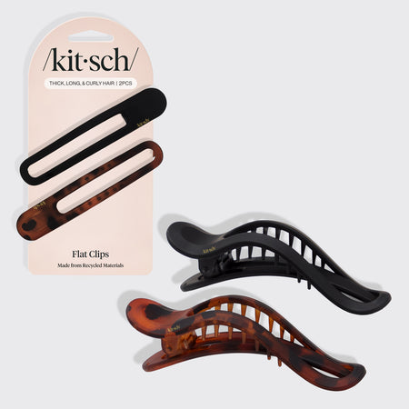 & Tort Curved Flat Lay Claw Clips 2pc Set