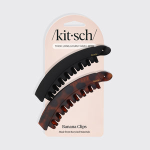 Banana Clip 2pc- Black & Tort