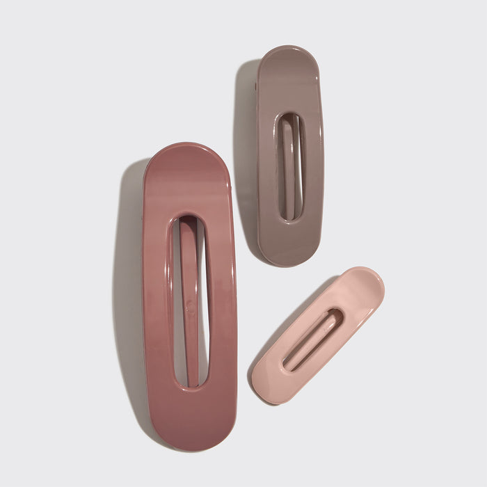 Flat Lay Claw Clip 3pc Flat  - Terracotta