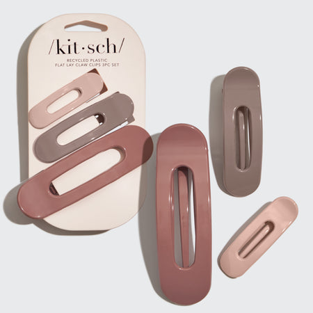 Flat Lay Claw Clip 3pc Flat Terracotta