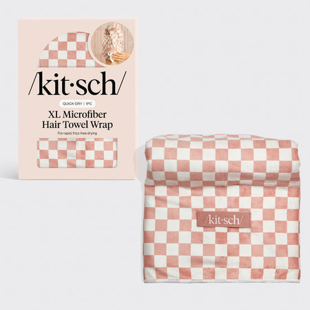 Terracotta Checker Towel Wrap
