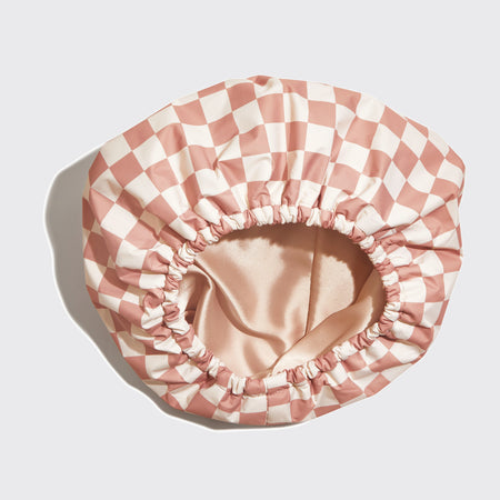 Terracotta Checker Satin Cap