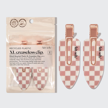 Terracotta Checker Creaseless Clips 2pc Set
