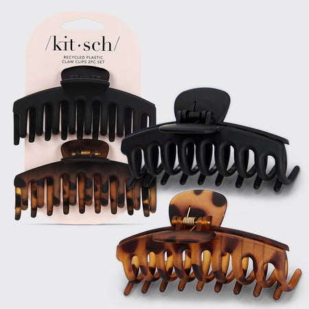& Tort Matte Claw Clips 2pc Set Oversized