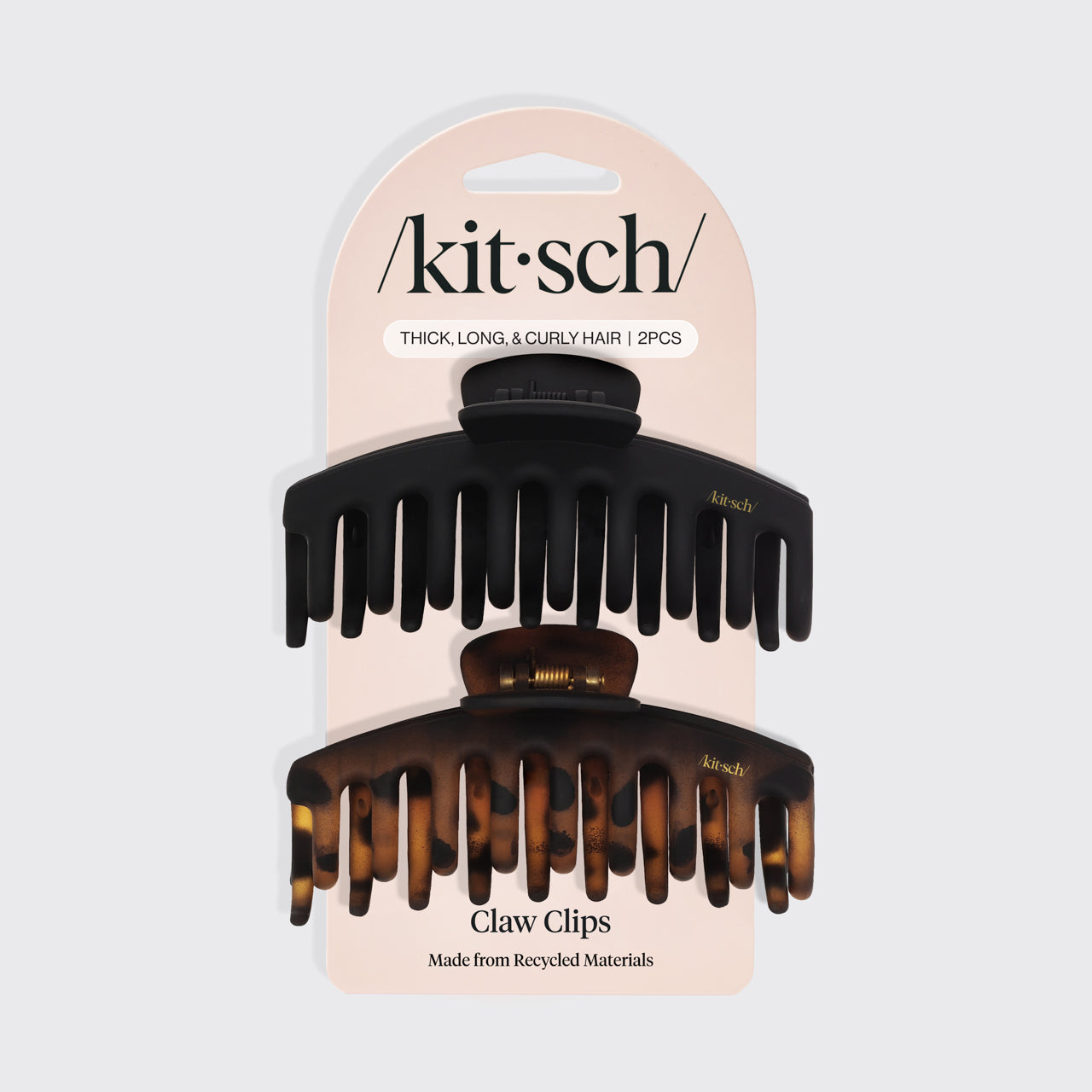 Black & Tort Matte Claw Clips 2pc Set - Oversized