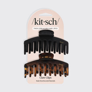 Black & Tort Matte Claw Clips 2pc Set - Oversized