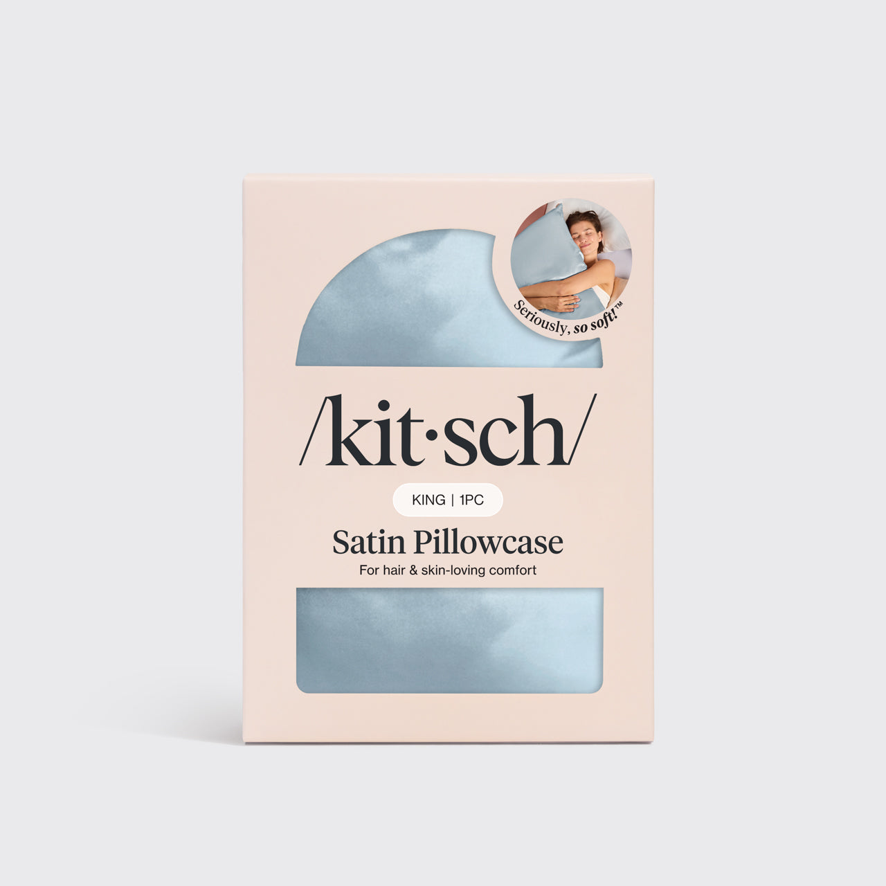 Satin Pillowcase in Haze Blue - King