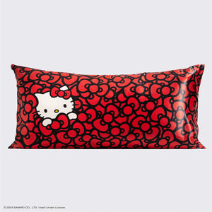Kitsch x Hello Kitty Satin Pillowcase in Kitty Bathes in a Sea of Bows - King