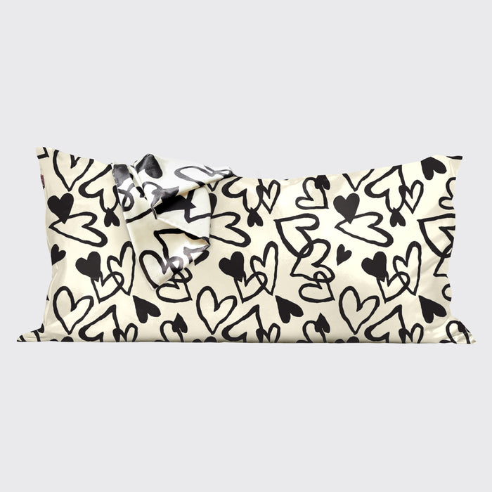 Heart Satin Pillowcase - King