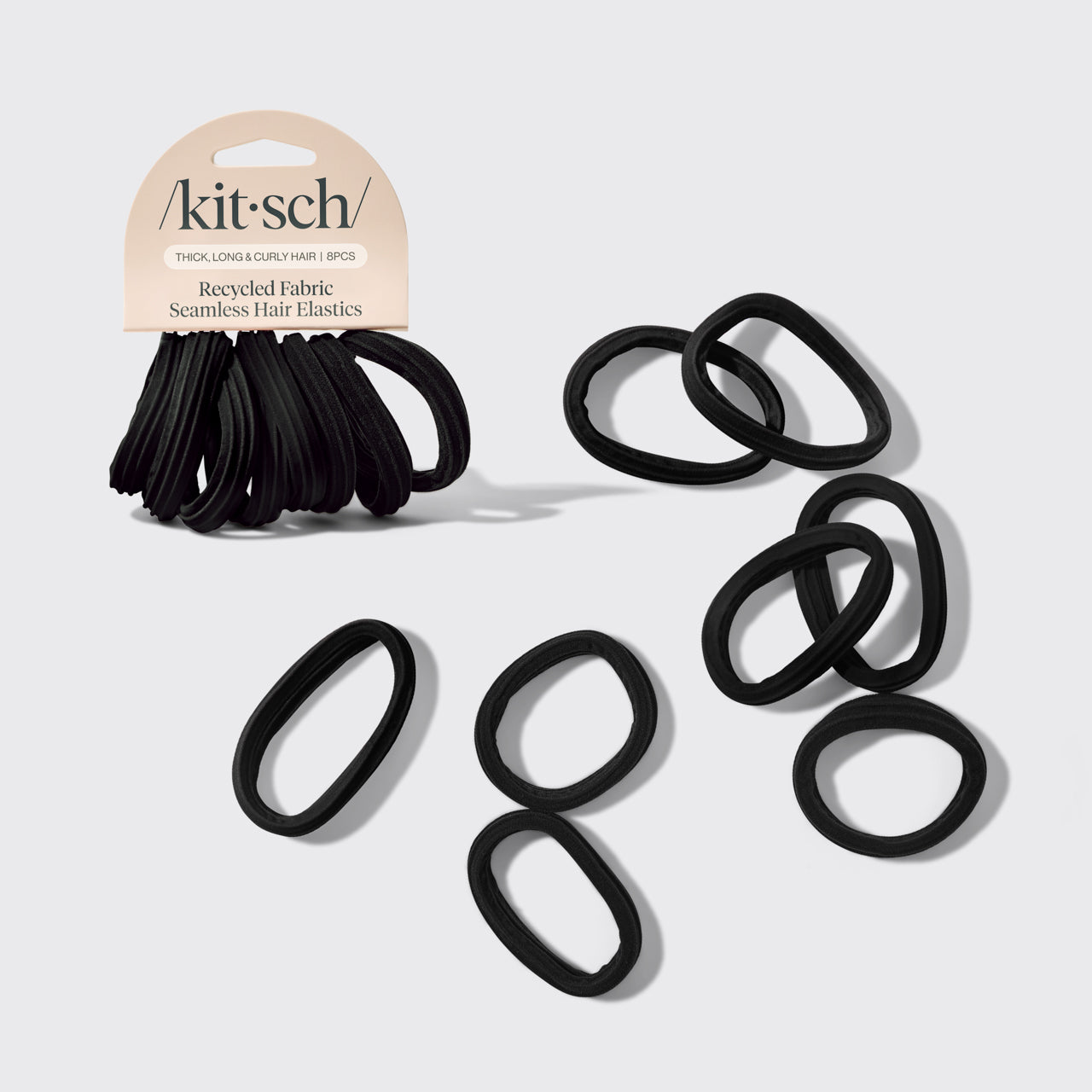 Black Seamless Hair Elastics 8pc Set – KITSCH