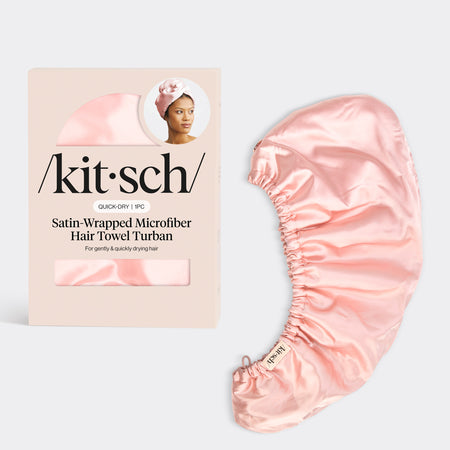 Blush Satin Wrapped Towel