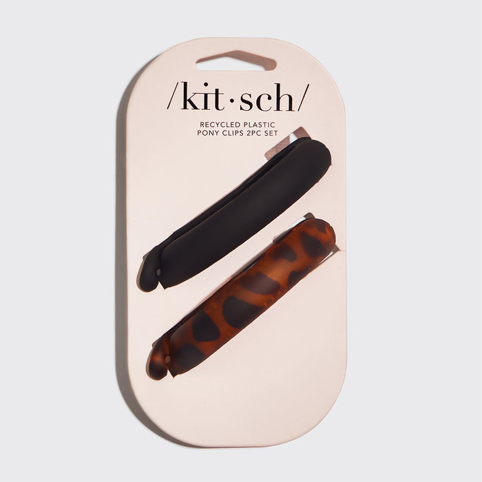 Black & Tort Pony Clips 2pc Set
