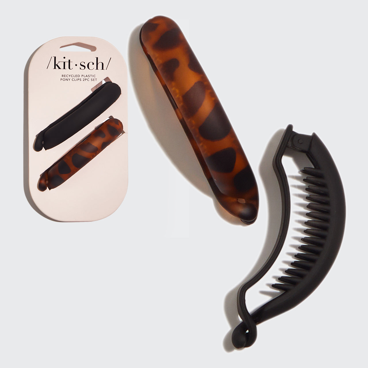 Black & Tort Pony Clips 2pc Set