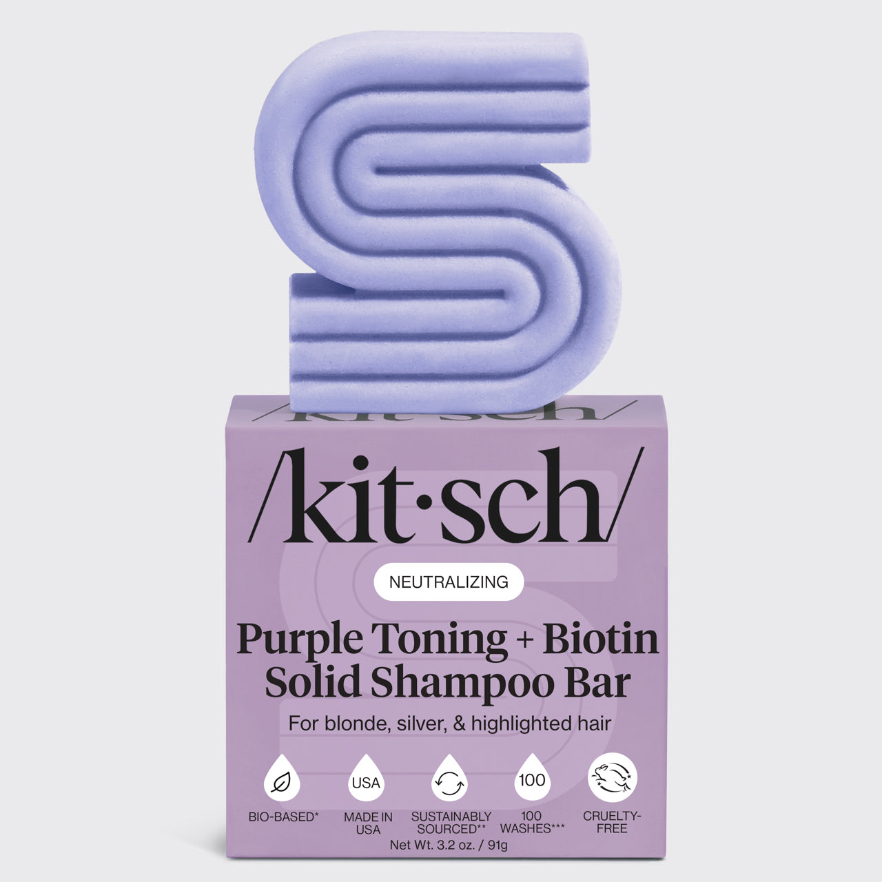 Purple Toning Shampoo Bar for Color Treated & Grey Hair