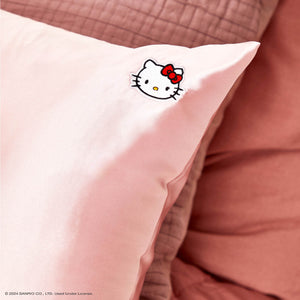 Kitsch x Hello Kitty Satin Pillowcase in Pink Hello Kitty Face - King