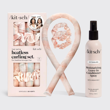 Satin Heatless Curling Set + Leave Conditioner Bundle