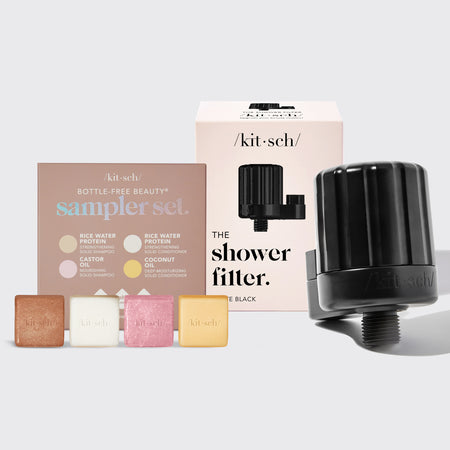 Shower Filter + Shampoo & Conditioner 4pc Set