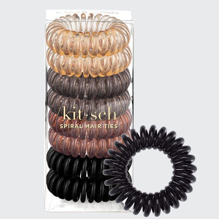 Brunette Spiral Ties 8pc Set